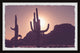 "Cactus Sunset" Framed Painting Print, 12x8
