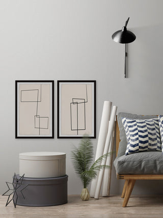 Unbroken Lines Diptych, 2-Piece Set, 24x36 Panels