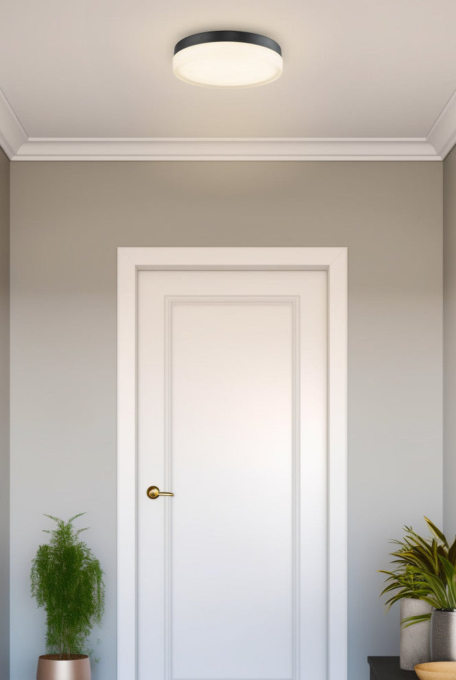 Kira Home Luna 11" Flush Mount Ceiling Light, Integrated 25W LED, Frosted Glass