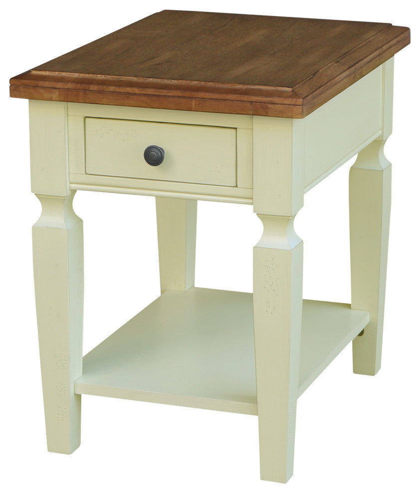 Vista End Table, Hickory/Shell