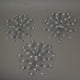 Set Of 6 Silver Starburst Jeweled Metal Decorative Wall Art Hangings