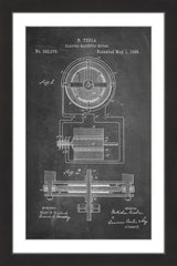"Tesla Motor 1888 Chalk" Framed Painting Print