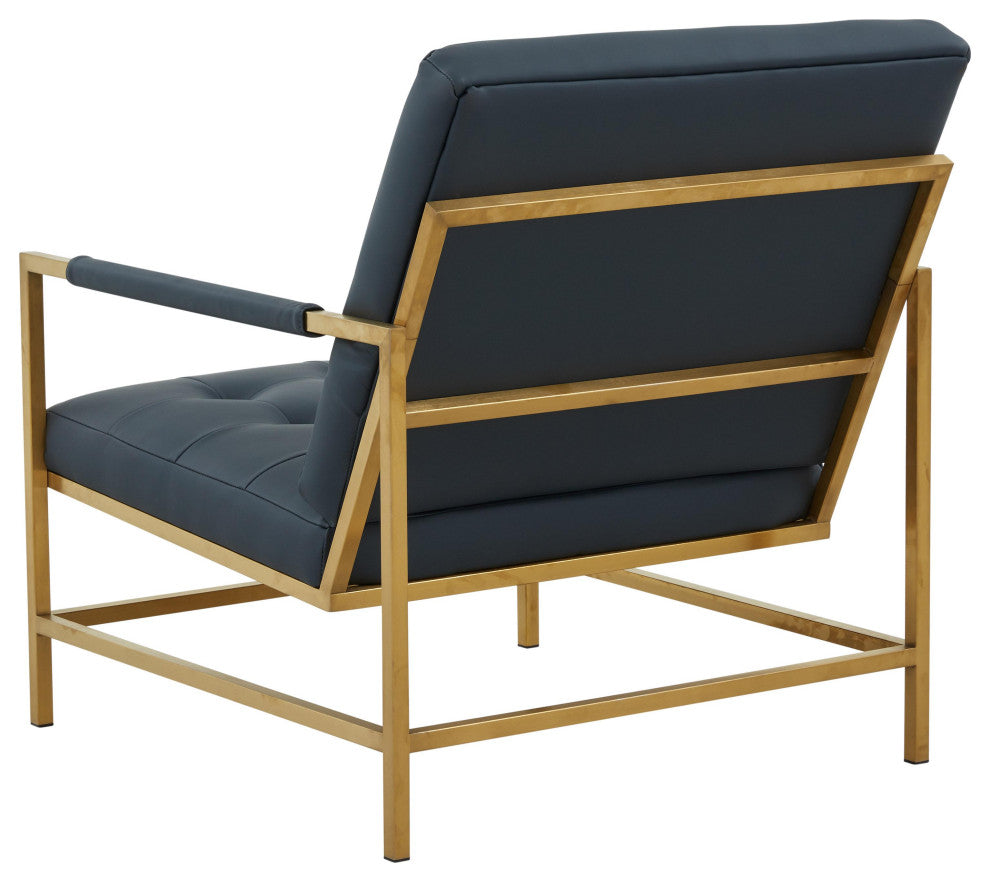 TOV Furniture Van Charcoal Vegan Leather Accent Chair