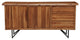 Rustic Modern Sideboard, Acacia Wood Frame With Large Storage, Light Walnut