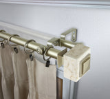 Aubree 1" Diameter Double Curtain Rod, Gold, 28-48"