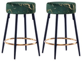 Minimalist Round Bar Stools, Darkgreen-Bronzing, 24 Inch