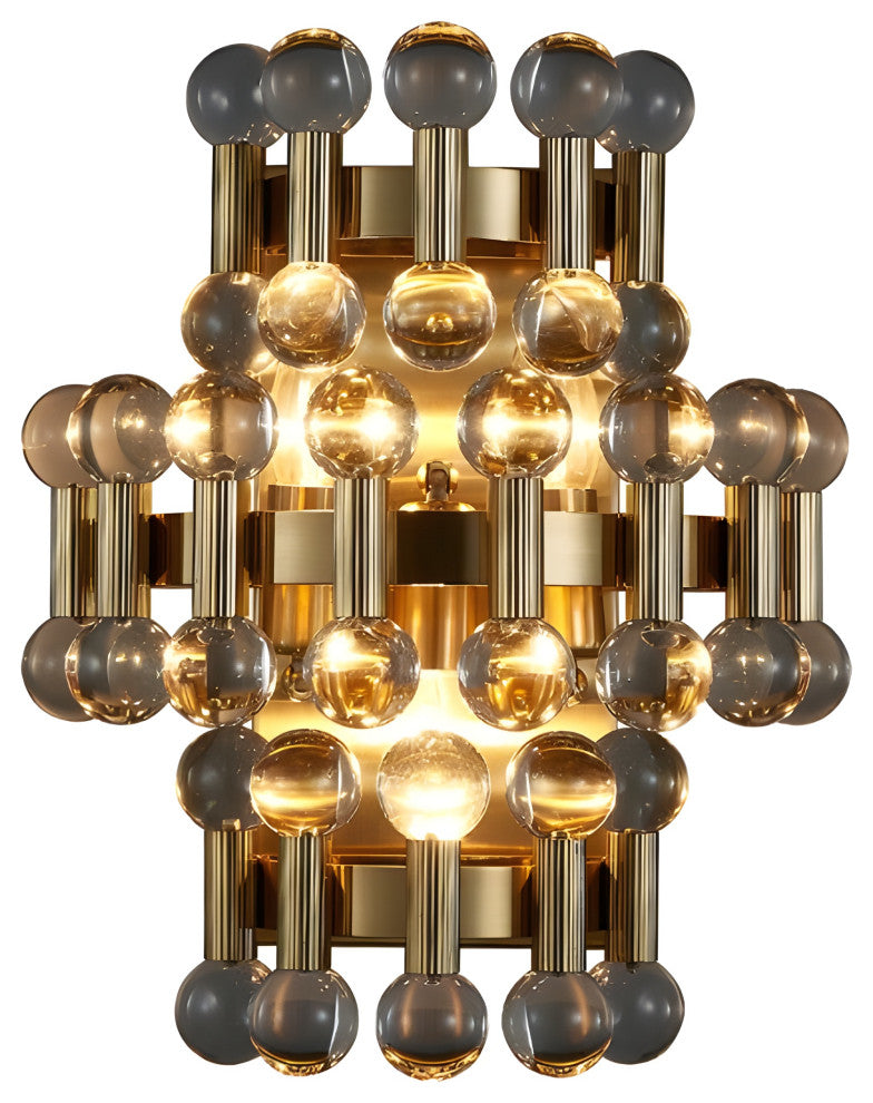 Coruna | Modern colorful design sconce for bedroom, Round Crystal