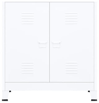 vidaXL File Cabinet Hall Entryway Sideboard Storage Chest Cabinet White Steel