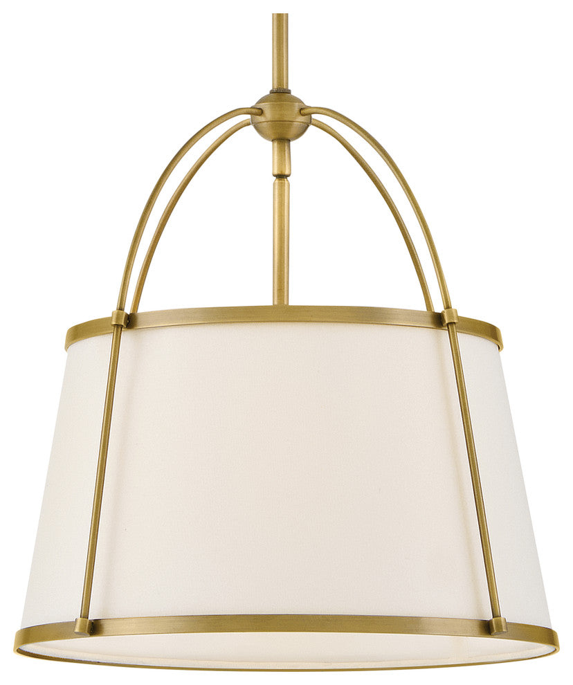 Hinkley Clarke Large Drum Pendant, Lacquered Dark Brass