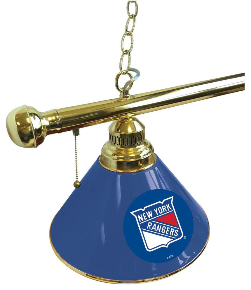 Holland New York Rangers 3-Shade Billiard Light - Brass Fixture