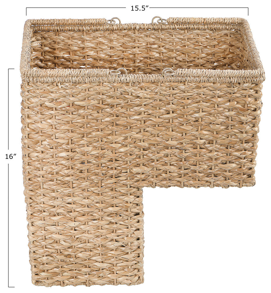 Woven/Bangkuan Stair Basket With Handles, Natural