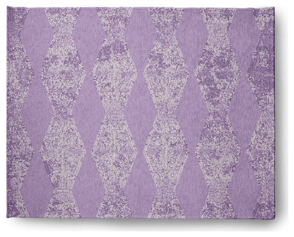 Pyramid Stripe Chenille Rug, Purple, 8'x10'