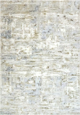 Chateau Beige and Blue Area Rug, 2'x3.5'