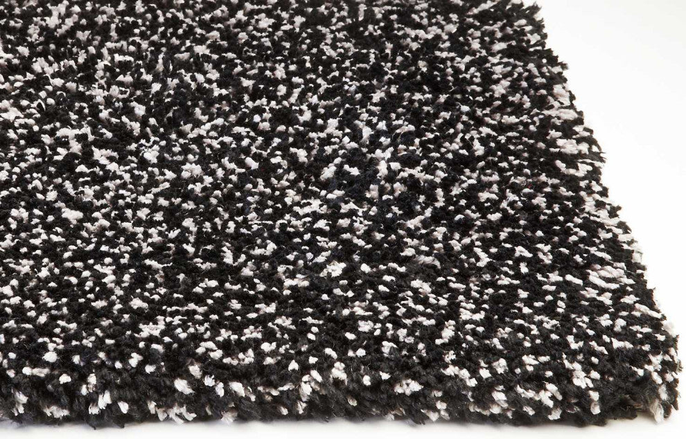 HomeRoots 7' x 9' Polyester Black Heather Area Rug
