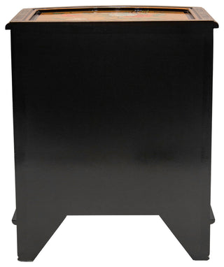Gold Lacquer End Table Birds and Flowers