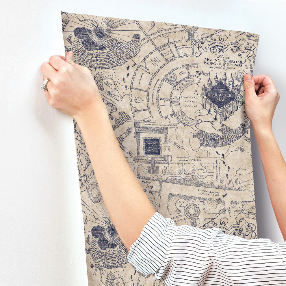 Blue Harry Potter Marauder's Map Peel & Stick Wallpaper