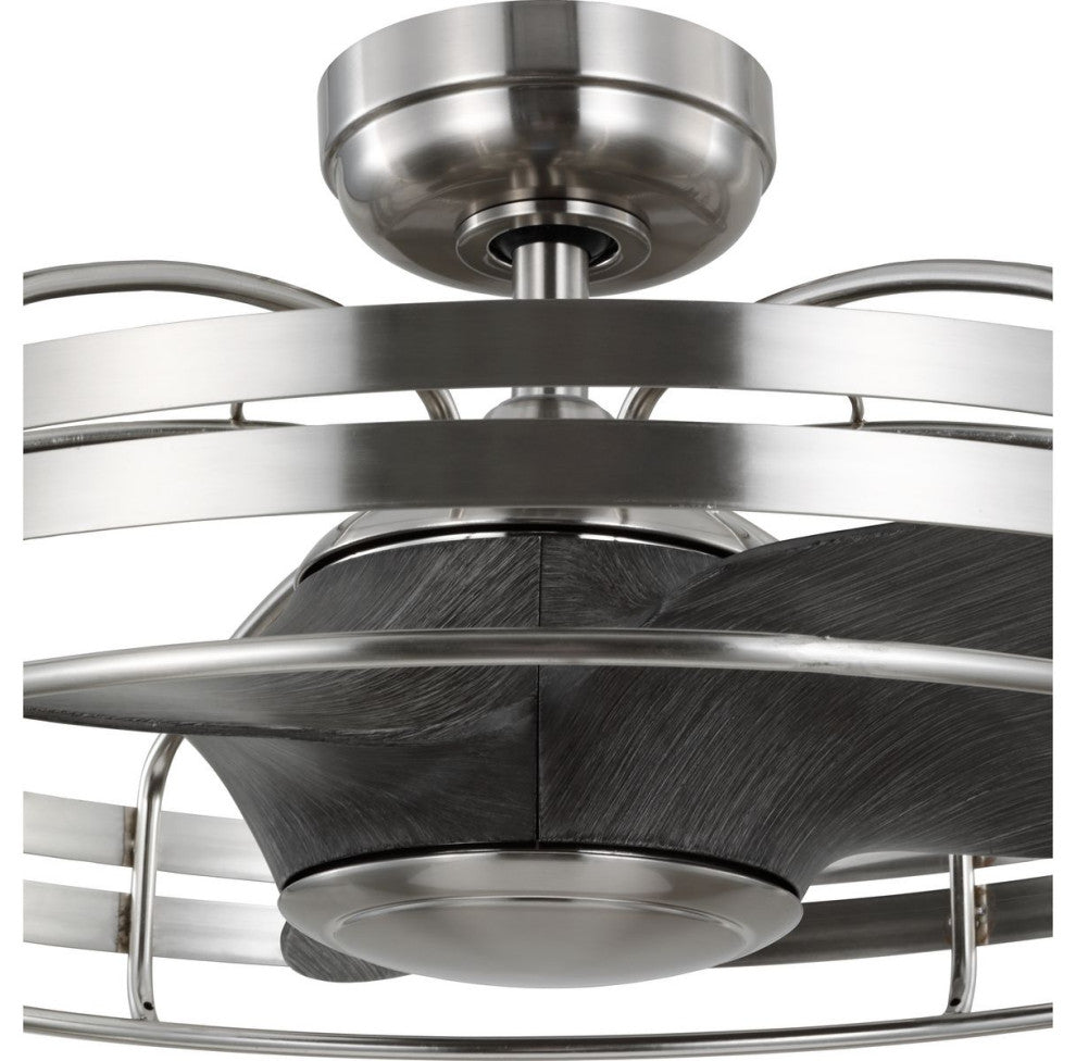Bastrop 26" Three-Blade Brushed Nickel Ceiling Fan With Remote Control