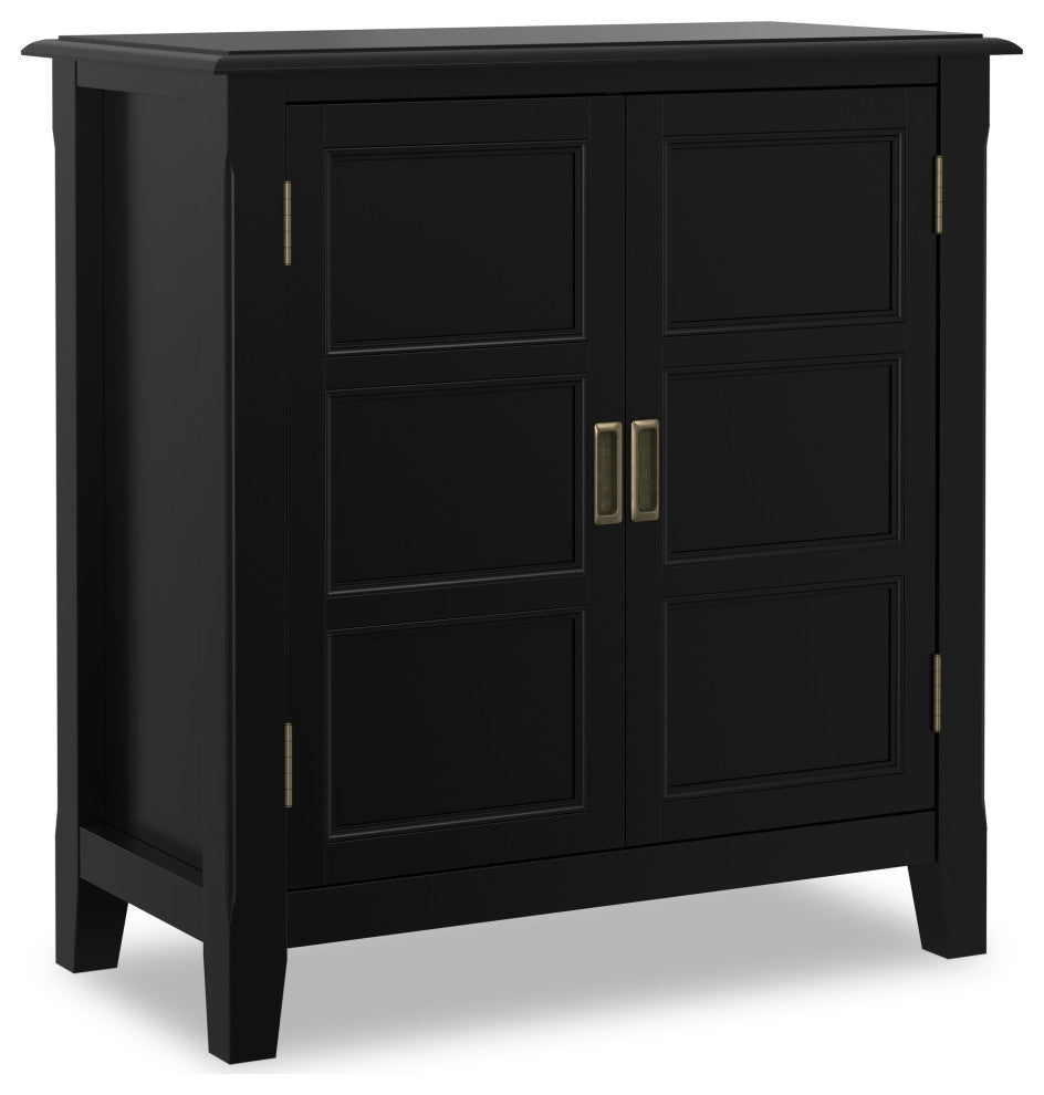 Burlington Solid Wood Low Storage Cabinet, Black