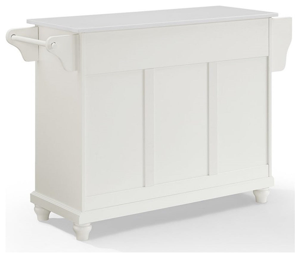 Crosley Furniture Cambridge Wood Granite Top Kitchen Island in White