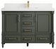 Aberdeen 48 Single Sink Bath Vanity in Pewter Green 2" White Quartz