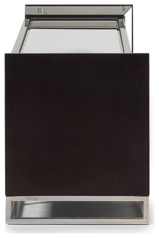 Carmela Media Cabinet Glossy Charcoal Sand
