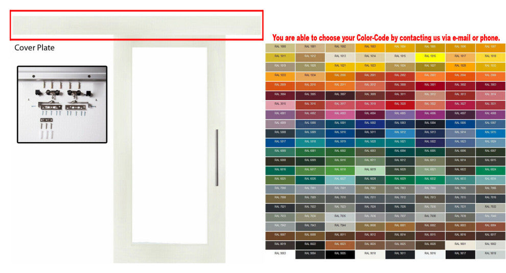 Mirrored White Painted Solid Wood Sliding Barn Door + Full Length Mirror, 36"x84" Inch, Hardware With Fascia, 1x Mirror One-Side
