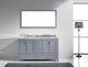 Caroline Avenue 60" Double Bathroom Vanity Set Gray, Marble Top