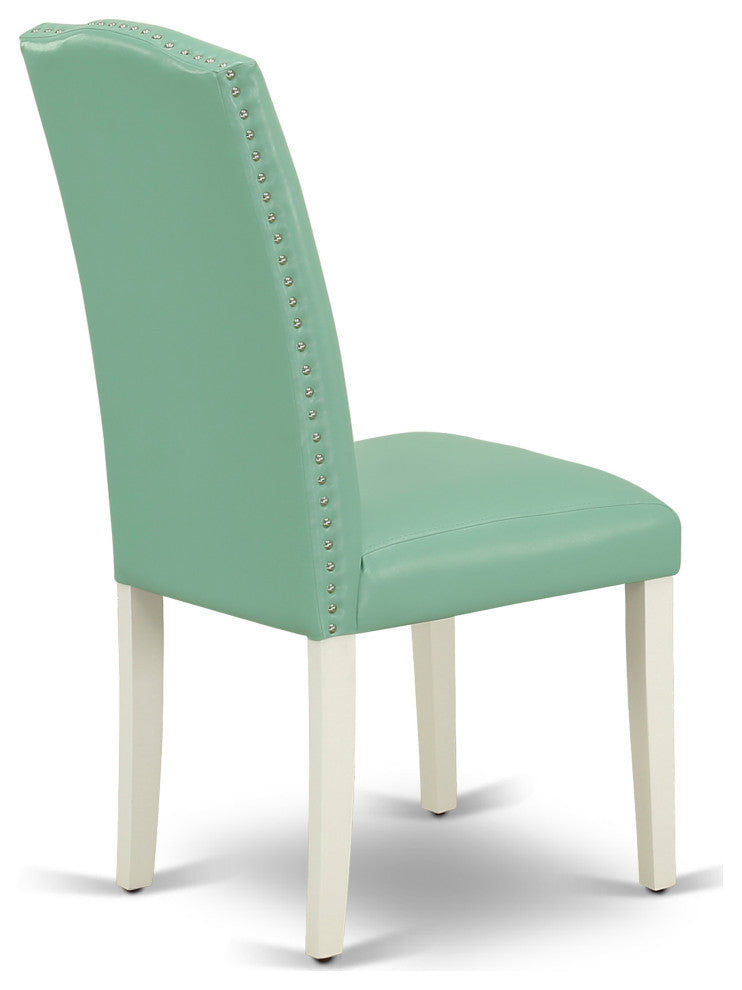 3Pc Round 42" Dinette Table, Pair Of Parson Chair, Pu Leather Color Pond