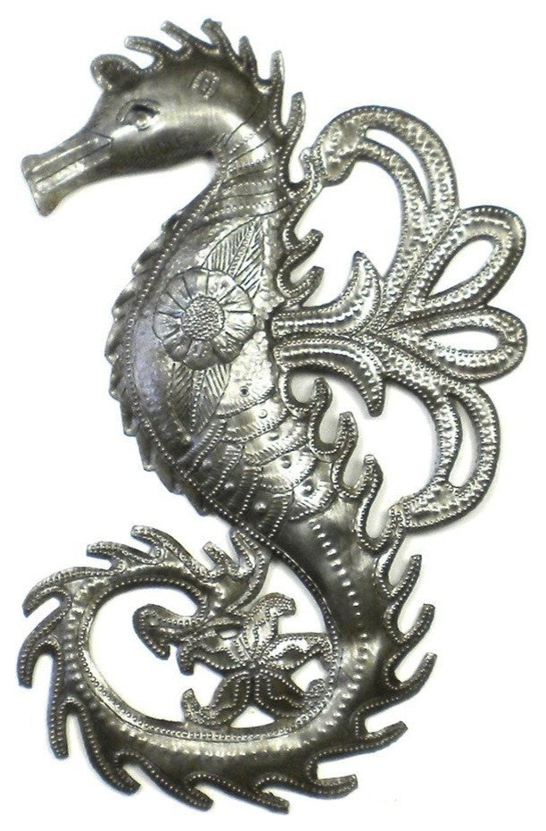 Seahorse Recycled Metal Wall Art