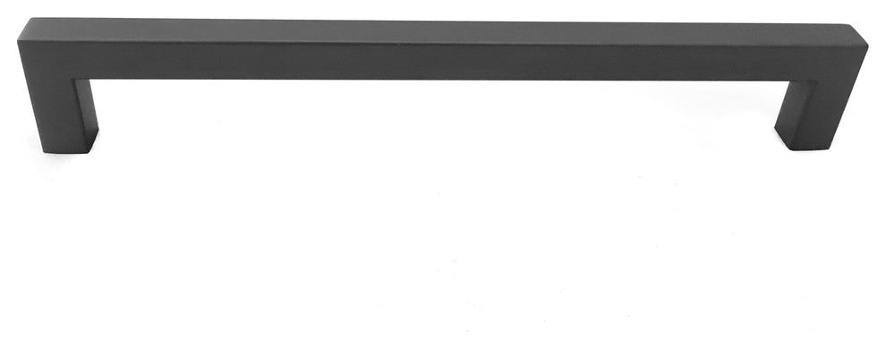 Square Bar Pull Pewter Cabinet Handle Stainless 12 mm., 8" Center-to-Center