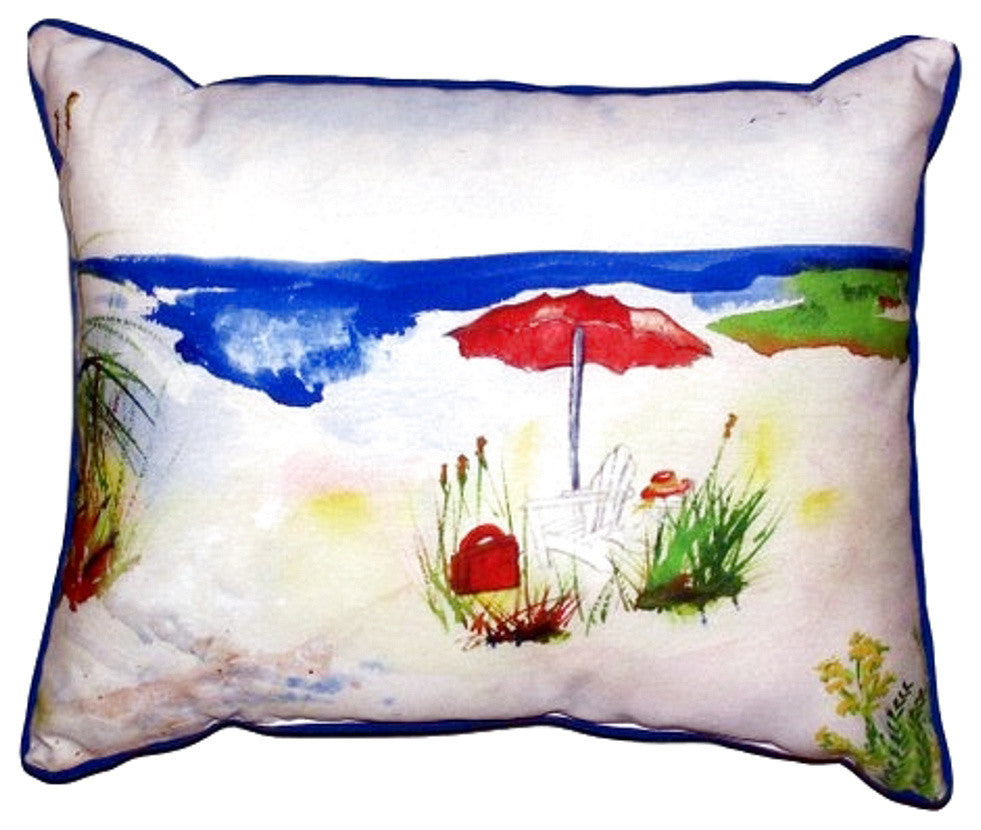 Red Beach Umbrella Extra Large Zippered Pillow 20x24