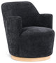 Clarita Swivel Accent Chair, Black, Chenille Fabric