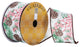 Vickerman Q202748 2.5"X10 Yard Ivory Poinsetta And Pinecone Christmas Ribbon