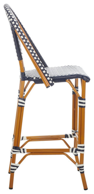 Safavieh California Bar Stool, Navy/White