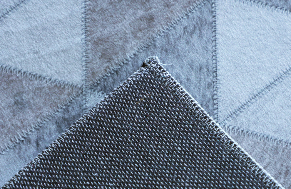 Faux Cowhide Patchwork Diamonds, the Rough 6'x 9' Area Rug
