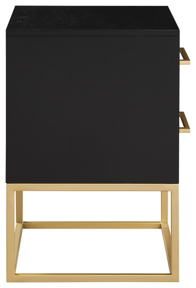Maxine Night Stand, Rich Black Finish