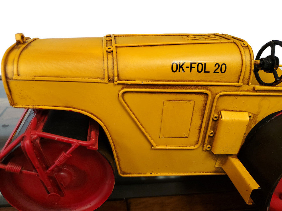 Metal Handmade Steam Roller Model, Collectible Metal Scale Model Steam Roller