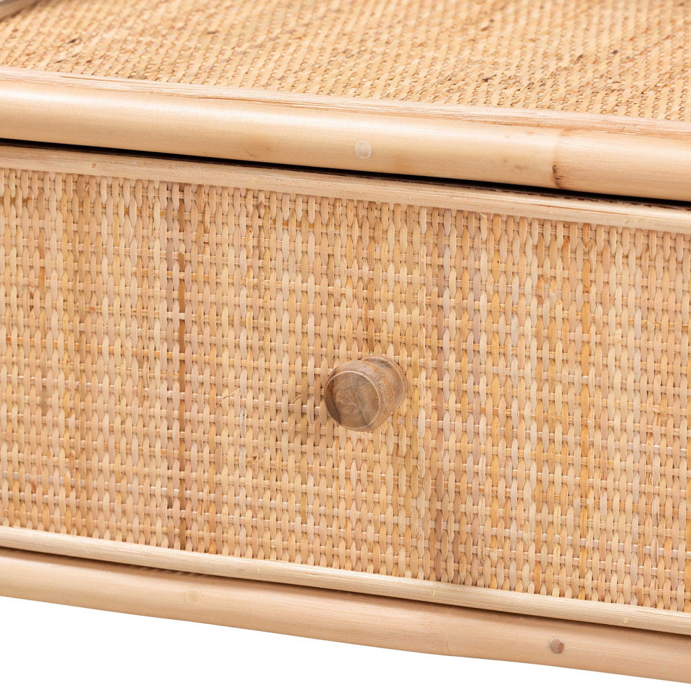 Evita Rattan 1-Drawer Nightstand