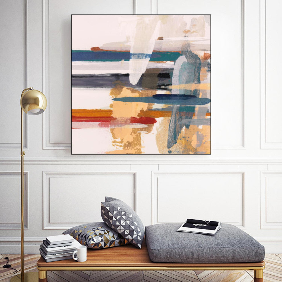 "Horizon V4" Framed Canvas by Giant Art 20"x20"