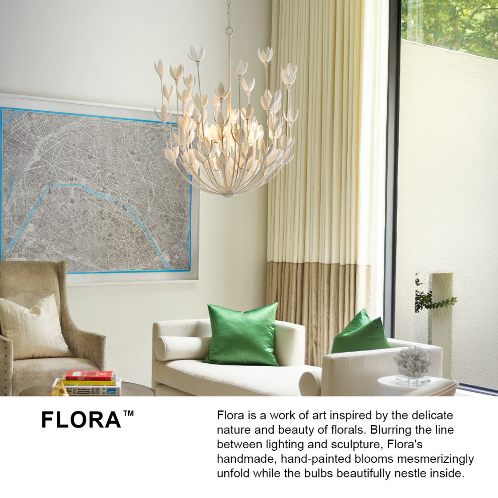 Hinkley 20" Flora Convertible Semi-Flush Ceiling Light, Textured Plaster