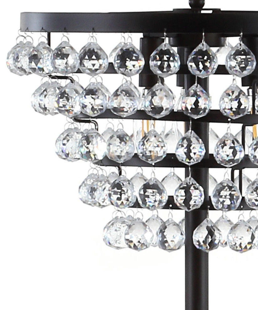 Jemma Crystal, Metal LED Floor Lamp, 60", Bronze