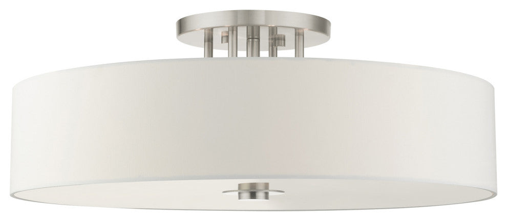 Brushed Nickel Timeless, Transitional, Versatile, Semi Flush