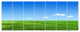 Green Meadow and Blue Sky, Landscape Canvas Art Print, 83"x32", 7 Panels