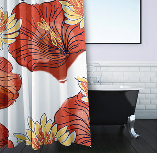 70"Wx73"L Lotokoi Shower Curtain, Orange