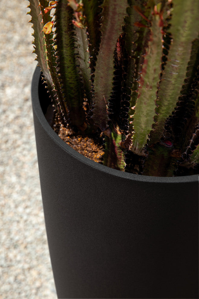 Veradek Pure Series Selena 28" Planter, Black, 28 in. - Two Pack