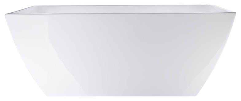 Vanity Art Acrylic Freestanding Soaking Bathtub, White/Classic Chrome, 67"
