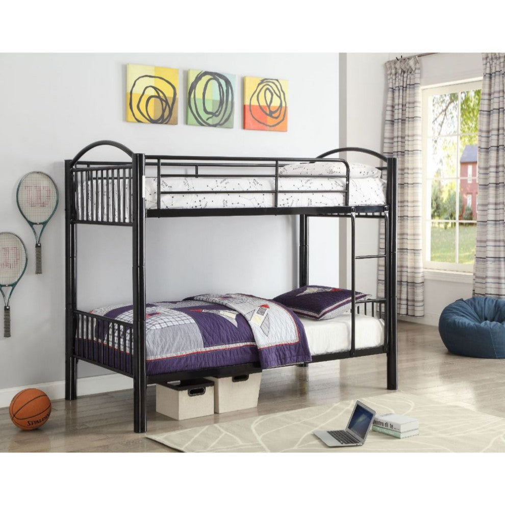 Logan Metal Bunk Bed, Black, Twin/Twin
