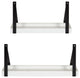 Sudbury Wood and Metal Wall Shelf Set, White/Black 2 Piece