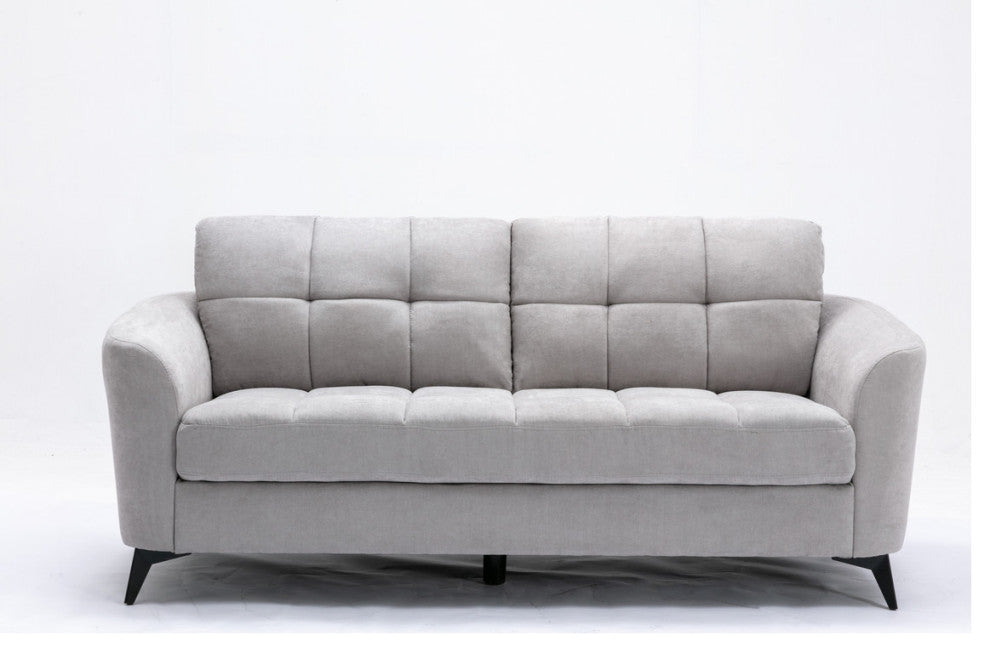 Callie Woven Fabric Sofa, Light Gray