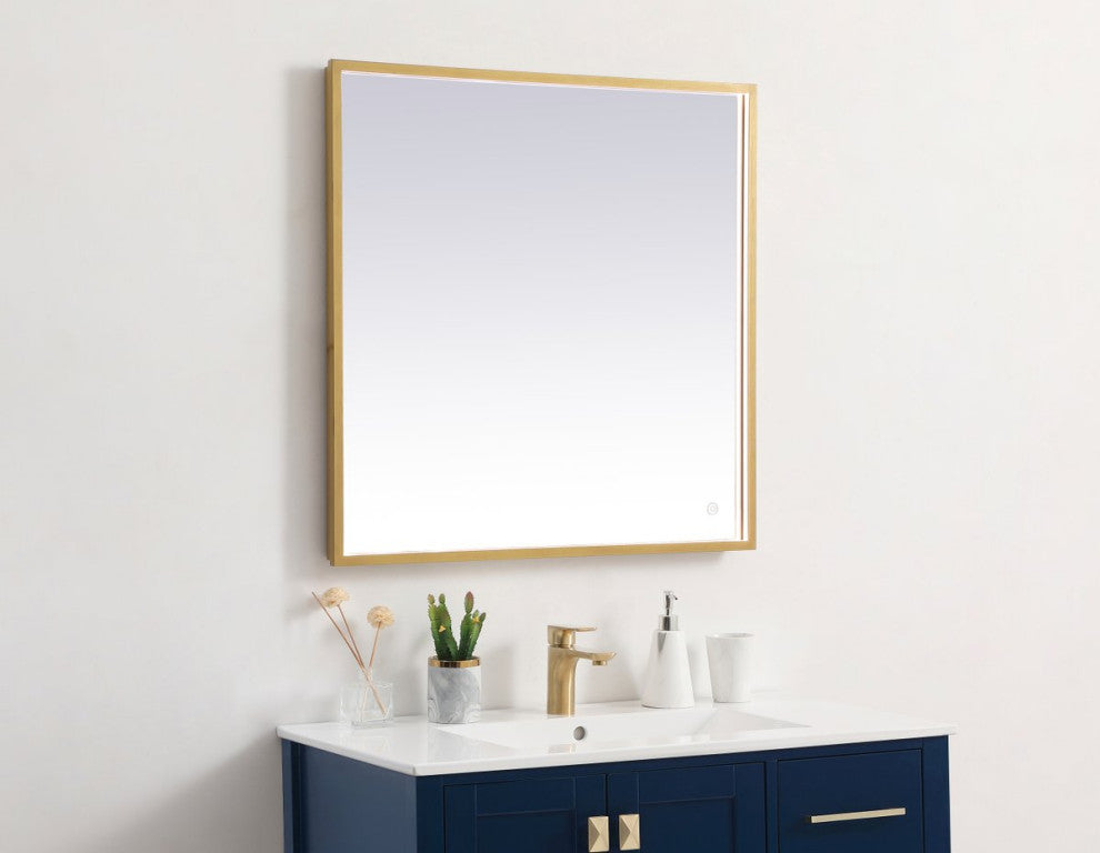 Modern Brass Led Mirror